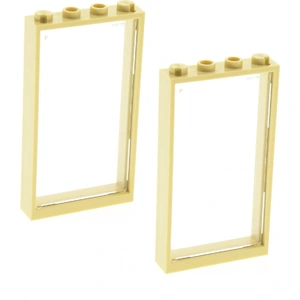 2x Lego fenêtre cadre 1x4x6 beige vitre transparent blanc 60596 57895Vendu parkaufland