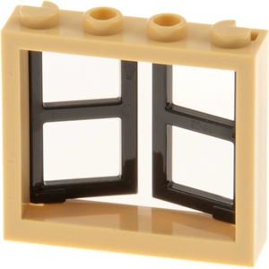 1x Lego fenêtre cadre 1x4x3 beige 2 battants magasin 1x2x3 noir épais ...Vendu parkaufland