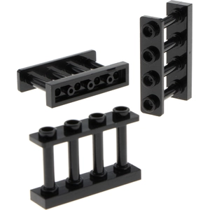 3x Lego Clôture 1x4x2 noir Barrière 4 broches picots 6066113 15332Vendu parkaufland
