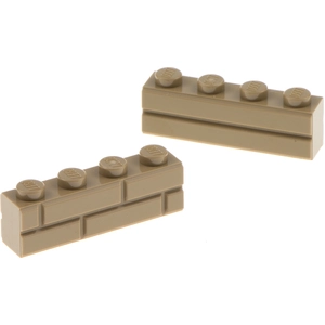 2x Lego brique de construction modifiée 1x4x1 beige foncé brique de ma...Vendu parkaufland