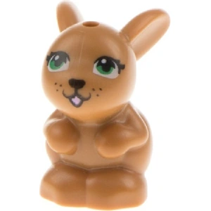 1x Lego animal lapin Friends marron clair nougat lapin langue rose 621... pas cher