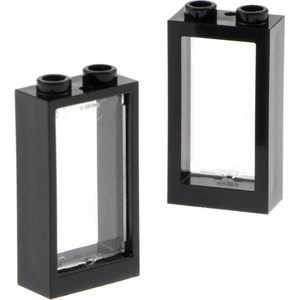 2x Lego cadre de fenêtre 1x2x3 noir vitre transparent blanc 60602 4536...Vendu parkaufland