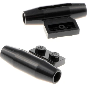 2x Lego Turbine 1x2 noir propulsion moteur buse fente et support d'axe...Vendu parkaufland