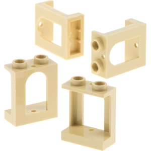 4x Lego fenêtre cadre 1x2x2 beige arc Castel 4642933 4622128 90195Vendu parkaufland