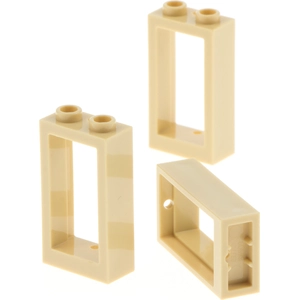 3x Lego cadre de fenêtre 1x2x3 beige sans vitre set 10294 76218 603492...Vendu parkaufland