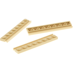 3x Lego Rail de guidage 1x8 beige Plinthe avec rainure Guidage Porte R...Vendu parkaufland