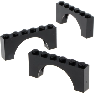 3x Lego pierre d'arc 1x6x2 noir arcs rond arc pont porte 330726 3307Vendu parkaufland