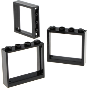 3x Lego fenêtre cadre 1x4x3 noir sans vitre maison 4530589 60594Vendu parkaufland
