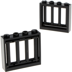 2x Lego fenêtre cadre 1x4x3 noir grille 4530589 62113 60594Vendu parkaufland