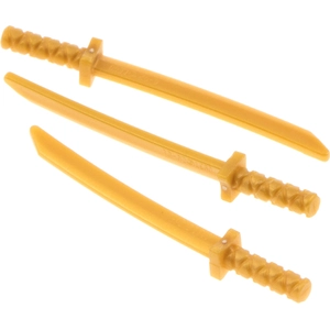 3x Lego Figurines Arme Ninja Samouraï Epée Katana perle or 4614404 301...Vendu parkaufland