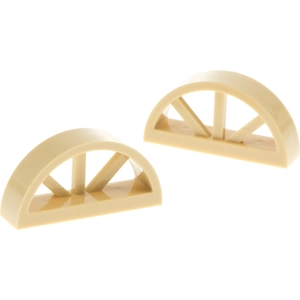 2x Lego fenêtre 1x4x1 2/3 beige demi-ronde arquée rayons 41101 20309Vendu parkaufland