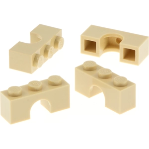4x Lego pierre d'arc 1x3x1 beige arc rond pont château porte set 10276...Vendu parkaufland