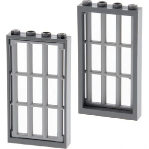 2x Lego fenêtre cadre 1x4x6 nouveau-gris foncé grille nouveau-gris cla...Vendu parkaufland
