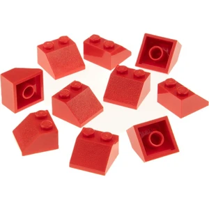 10x Lego tuile 45° 2x2 rouge tuile inclinée brique 303921 6227 35277 3...