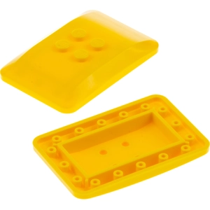 2x Lego toit de voiture 6x4 2/3 jaune pierre bombée 2x2 picots Spiderm...Vendu parkaufland
