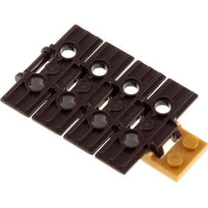 4x Lego Technic maillons de chaîne 5x3x1 marron plaque 1x2 or poignée ...Vendu parkaufland