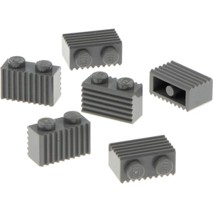 6x Lego brique de construction modifiée 1x2 nouveau-gris foncé rainure... pas cher