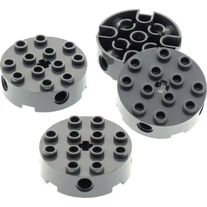 4x Lego brique ronde 4x4x1 nouveau-gris foncé 4 trous de broche trou d...Vendu parkaufland