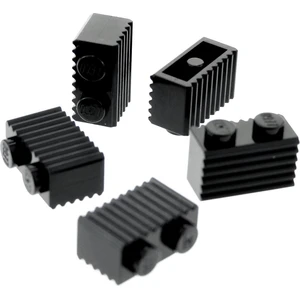 5x Lego brique de construction modifiée 1x2 noir rainures grille canne...Vendu parkaufland
