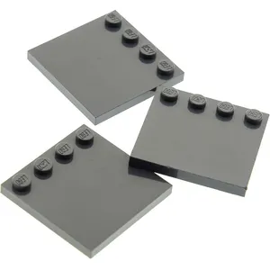 3x Lego carreau modifié 4x4 nouveau-gris foncé picots sur le bord 7501...Vendu parkaufland