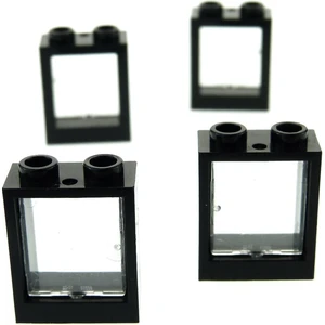 4x Lego fenêtre cadre 1x2x2 noir vitre transparent blanc 60601 60592c0...Vendu parkaufland