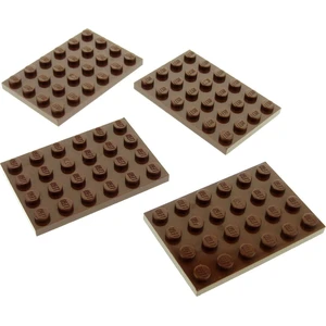 4x Lego plaque de construction 4x6 rouge brun plaque de base Star Wars...Vendu parkaufland