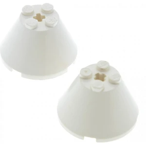 2x Lego brique conique 4x4x2 blanc avec trou d'axe cylindre Discovery ...Vendu parkaufland