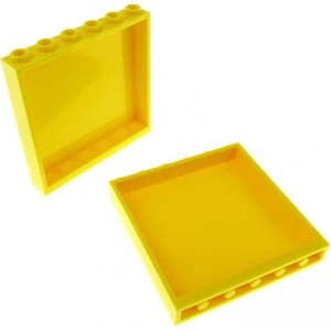 2x Lego Panneaux 1x6x5 jaune Mur Mur élément Château 6288414 59349