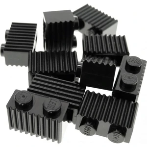 10x Lego brique de construction modifiée 1x2 noir rainures grille cann...Vendu parkaufland