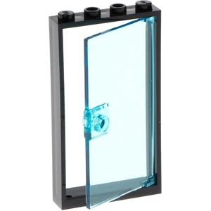 1x Lego cadre de porte 1x4x6 noir vitre transparent bleu clair 60616 6...Vendu parkaufland