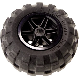 1x Lego Technic Roue 56x26 Jante 30.4x20 noir Pneu voiture 55976 56145...Vendu parkaufland