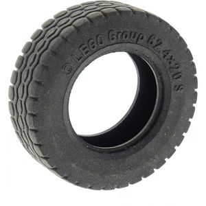 LEGO [N] Pneu noir 62,4mm D. x 20mm pas cher