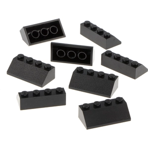 8x Lego tuiles 45° 2x4 noir tuiles inclinées 303726 3037 pas cher
