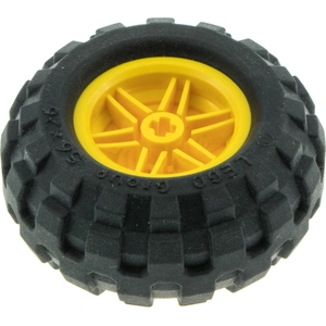 1x Lego Technic Roue 56x26 noir jante 30.4x20 jaune voiture pneu 55976...Vendu parkaufland
