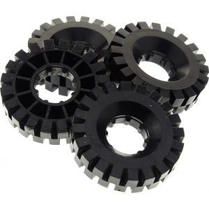 4x Lego Technic Roue 17x43 noir pneu Blacktron voiture 9735 9786 45235...Vendu parkaufland