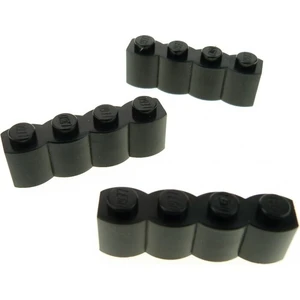 3x Lego brique de construction modifiée 1x4x1 noir palissade bloc bois...Vendu parkaufland