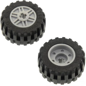 2x Lego Roue 30.4x14 noir Jante 18x14 nouveau-gris clair Trou d'axe 92...Vendu parkaufland