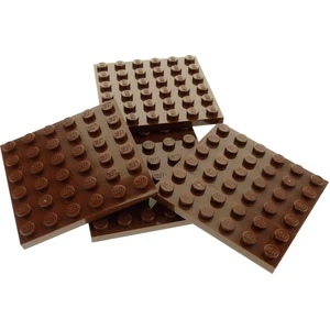 4x Lego Bau Platte 6x6 Basic rot braun Star Wars 79007 3826 9476 42178... pas cher