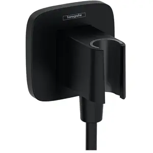 Comparateur de prix : Hansgrohe Support pommeau de douche avec raccordement Fixfit Q noir mat TU