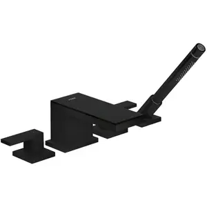 hansgrohe Ensemble complet Axor MyEdition 4-L-BW-Rand-Arm., avec plaque, noir mat/verre noir brillant