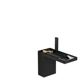 hansgrohe AXOR MyEdition 47032 Mitigeur de lavabo monocommande avec bonde Push-Open, sans plaque, saillie 150 mm, couleur : noir mat