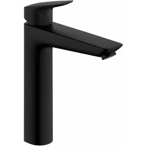 Logis - Mitigeur de lavabo, EcoSmart, noir mat 71091670 - Hansgrohe pas cher