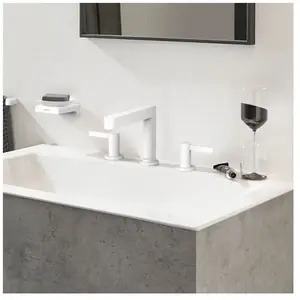Hansgrohe Mélangeur de lavabo 3 trous 110, bonde Push-Open Finoris blanc mat TU pas cher