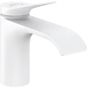 HANSGROHE Mitigeur de lavabo 80 sans tirette ni vidage blanc mat pas cher