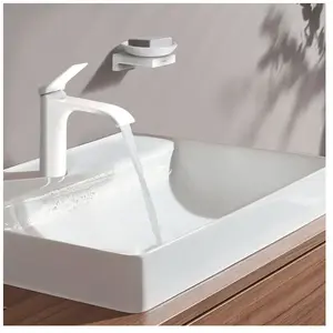 HANSGROHE Mitigeur de lavabo 110 sans tirette ni vidage blanc mat pas cher