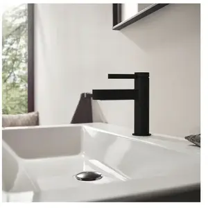 Mitigeur de lavabo HANSGROHE - Bonde Push-Open noir mat Finoris pas cher