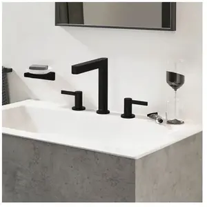 Hansgrohe Mélangeur de lavabo 3 trous 160, bonde Push-Open Finoris noir mat TU pas cher