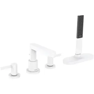Comparateur de prix : Robinet mélangeur bain douche 4 trous Finoris sBox blanc mat Hansgrohe