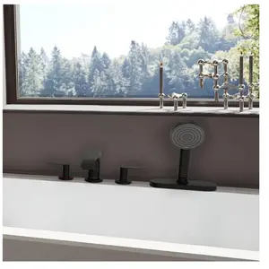 Robinet mélangeur bain douche 4 trous Vivenis sBox noir mat HansgroheVendu parfnac