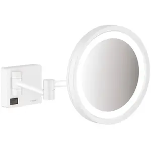 Comparateur de prix : Miroir de rasage avec éclairage LED HANSGROHE AddStoris blanc mat